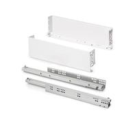 Emuca - Cajón exterior Simplex 25kg de altura 122mm, profundidad 490mm, Acero, Pintado blanco