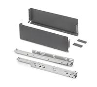 Emuca - Cajón exterior Simplex 25kg de altura 159mm, profundidad 490mm, Acero, Gris antracita