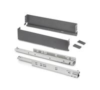 Emuca - Cajón exterior Simplex 25kg de altura 88mm, profundidad 490mm, Acero, Gris antracita