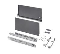 Emuca - Cajón exterior Vertex 3D 60kg de altura 242mm, profundidad 500mm, Acero, Gris antracita
