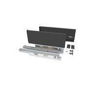Emuca - Cajón exterior Vertex 40kg de altura 131mm, profundidad 450mm, Acero, Gris antracita
