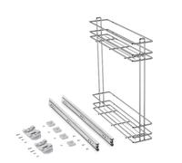 EMUCA - Carro botellero extraíble para mueble bajo de cocina, Módulo 150mm, montaje lateral, Cromado, Acero