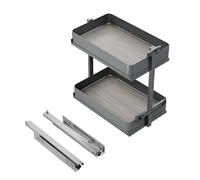 Emuca Carro extraíble Harmony, cierre suave, módulo 300 mm x 700 mm, Acero y Madera, Gris antracita
