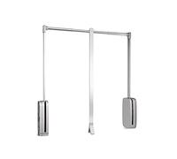 Emuca - Colgador abatible para armario Sling, ancho regulable 450-600mm, Acero y Plástico, Cromado