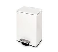 Emuca Contenedor de basura Recycle rectangular de 12 litros en blanco mate