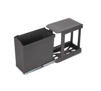 Emuca Contenedor de reciclaje de 30L, extracción automática, Gris antracita