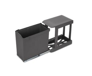 Emuca Contenedor de reciclaje de 30L, extracción automática, Gris antracita