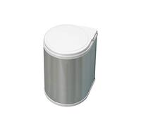 EMUCA - Cubo basura puerta de armario, contenedor de basura, contenedor de 13L con tapa automática y fijación a puerta, plástico, inox.