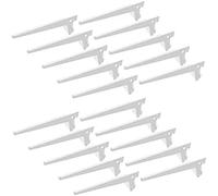 EMUCA - Escuadra de Estante Blanca para Perfil Cremallera perforación Simple 50mm, cartela Simple de Largo 250mm, Pack de 20 Piezas
