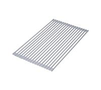 EMUCA - Escurridor de acero y silicona para platos y vasos, Rejilla de goteo para tazas, frutas o verduras, Escurreplatos flexible y enrollable, Plástico y acero, Gris
