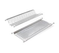 EMUCA Escurridor de Platos y Vasos para Muebles de Cocina de 70 cm de ancho, anchura interior módulo 635 -670 mm, Acero Inoxidable