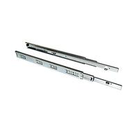 EMUCA - Guías Laterales para cajones con rodamiento de Bolas 45mm x 500mm, Pack de 1 Juego de guías de extracción Total con escuadras