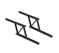 Emuca – Juego de 2 mecanismos elevables para mesa de centro, eleva 135 mm, acero pintado negro