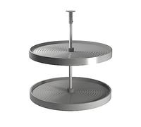 Emuca Juego de bandejas circulares Shelvo 800 para mueble de cocina – Plástico gris y aluminio