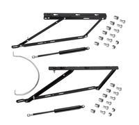 Emuca Juego de mecanismos elevables para cama canapé, apertura frontal, para camas de 135 cm, Acero, Pintado negro