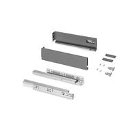 Emuca - Kit cajón para cocina o baño, altura 131mm, profundidad 450mm, 30Kg, cierre suave, tableros no incluidos, Acero, Gris antracita