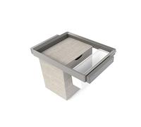 Emuca Kit Quartz de bandeja auxiliar, cesto y bastidor regulable, acabado Titanio