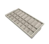Emuca Kit de cajón organizador con bastidor de guías con cierre suave para armarios, regulable, módulo 900mm, Gris piedra