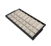 Emuca Kit de cajón organizador y bastidor de guías Hack, Módulo 900mm, Negro texturizado y gris piedra
