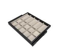 EMUCA - Kit de cajón Organizador y Bastidor de guías con Cierre Suave para Armario, Regulable, módulo 600mm, Negro Texturizado y Gris Piedra