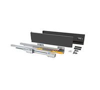 Emuca - Kit de cajón para Cocina o baño con guias de extracción Total y Cierre Suave, Altura 138mm y Profundidad 300mm, Gris Antracita