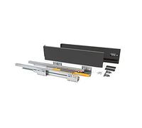 Emuca - Kit de cajón para cocina o baño con guias de extracción total y cierre suave, altura 185mm y profundidad 450mm, Blanco