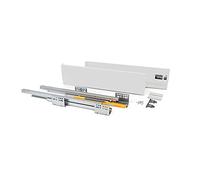 EMUCA - Kit de cajón para Cocina o baño con guias de extracción Total y Cierre Suave, Altura 138mm y Profundidad 350mm, Blanco