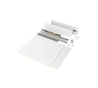 Emuca - Kit de cajón para cocina o baño con tableros incluidos y guias de extracción total con cierre suave, altura 93 mm para módulo 600 mm y profundidad 500 mm, Blanco.