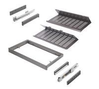 Emuca - Kit de cajón zapatero extraíble para armarios Quartz, regulable, módulo 700mm, Acero, aluminio y plástico, Titanio