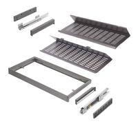 Emuca Kit de cajón zapatero extraíble Quartz, módulo 900mm, Titanio