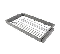 Emuca - Kit de cajón zapatero y bastidor regulable Quartz para armarios, guías de cierre suave y extracción total, Módulo 90cm, Acabado Titanio