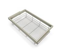 Emuca - Kit de cesta de alambre y bastidor de guías con cierre suave para armario, regulable, módulo 800mm, Gris piedra