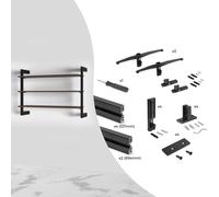 Emuca Kit de estructura modular Zero para fijación a pared, Negro texturizado