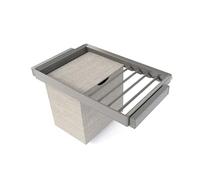 Emuca - Kit de pantalonero de 7 varillas, cesto y bastidor regulable Quartz para armarios, guías de cierre suave y extracción total, Módulo 80cm, Acabado Titanio