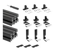 Emuca Kit de perfiles Zero para estantería modular, Negro texturizado