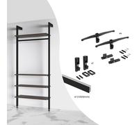 Emuca Kit de soportes Zero para 4 estantes y barra de 1m