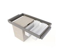 Emuca Kit Quartz con 2 bandejas, 1 cesto y bastidor regulable Titanio para Módulo 90cm