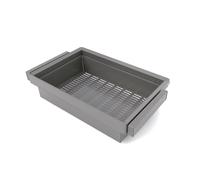 Emuca Kit Quartz de cajón metálico y bastidor regulable, Módulo 80cm, Acabado Titanio
