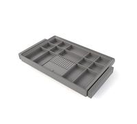Emuca – Kit cajón Quartz – Bastidor regulable, guías cierre suave y extracción total, 80cm Titanio