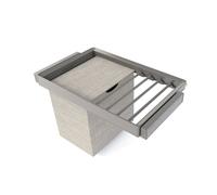 Emuca Kit Quartz de Pantalonero de 7 Varillas, Cesto y Bastidor Regulable - Acabado Titanio