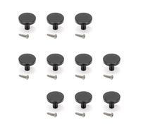 EMUCA - Lote de 10 pomos para mueble, diámetro 30mm, Aluminio, Pintado negro