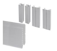 Emuca Lote de 2 zócalos para cocina Plasline, Anodizado satinado, 150 mm