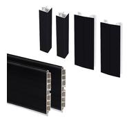 Emuca Lote de 2 zócalos para cocina Plasline Negro, 150 mm