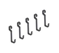Emuca - Lote de 5 ganchos para colgar de cocina, colgadores para utensilios de cocina, acero, gris antracita.