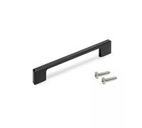Emuca Tiradores para mueble L192 mm (intereje 160 mm) Zamak pintado negro - Lote de 5
