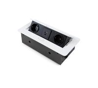 Emuca Multiconector Atom 26 Lite Blanco con 2 Enchufes Schuko y USB