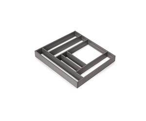 EMUCA Organizador cajones Escritorio y Cocina, Separadores de cajones 600x500, Aluminio, Gris Antracita