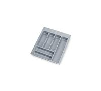 EMUCA - Organizador de Cubiertos, Organizador cajón de Cocina, cubertero, 6 compartimientos, módulo 45cm, Plástico, Gris