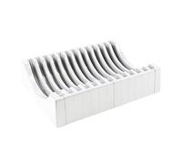 Emuca - Organizador de Platos para Muebles con Capacidad para 13 Platos, Soporte para Platos cajón, Plástico Blanco