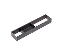 EMUCA - Organizadores de cajones, Organizador cajón baño, Armario, Maquillaje y Cocina, Separadores de cajones, 100x470 mm, Gris Antracita, Acero y Madera